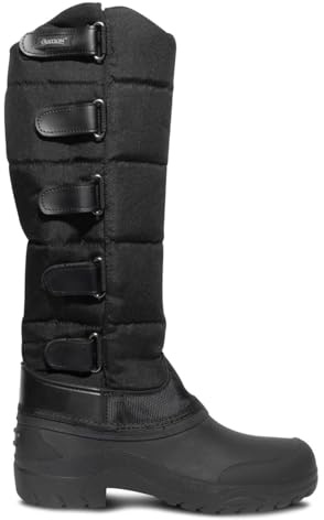 Ovation Women's Comfortable Durable Insulated Synthetic Canvas Stylish Equestrian Horse Riding Blizzard Tall Winter Boots, Black, Size 10