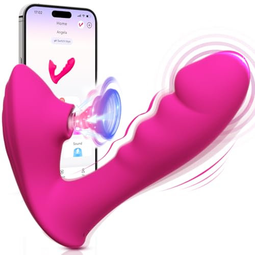 G-Spot Vibrator, 2 in 1 Sex toys4women Clitoris Licking Dildo Sucking Vibrators with 10 Vibration & Suction Modes, Dildo Vibrabrater Adult Sex Toy Woman Clitorious (A-Rose)