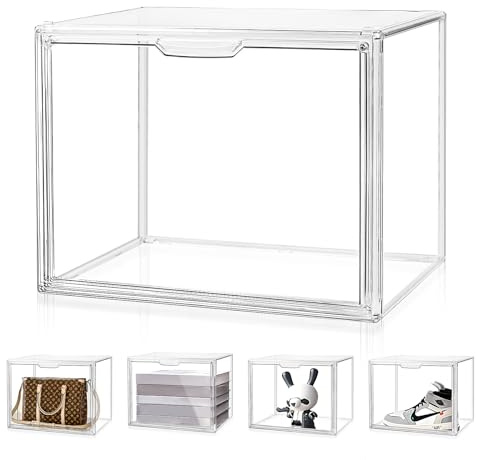 XiYee Vitrine, Boîte de Rangement Empilable et Amovible, Vitrine en Transparent avec Porte Magnétique,pour Objets de Collection, Action-Figuren, Miniaturfiguren, Home Lagerung (36 x 27 x 22