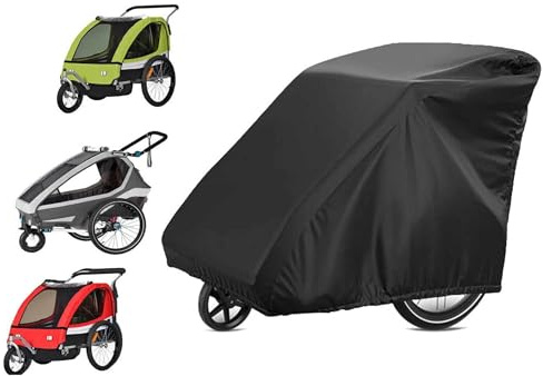 Cubierta de Lluvia para Remolque,140 * 84 * 100cm Cubierta de Lluvia Oxford a Prueba de Polvo para Remolque,Accesorio para Cubierta de Remolque de Bicicleta, Impermeable, para Bicicleta, Accesorios