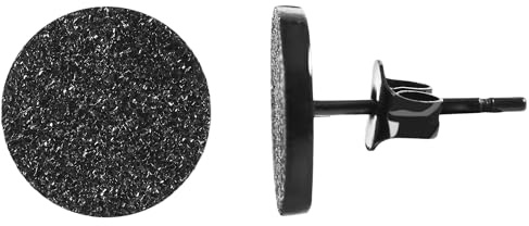 Accent Cameron örhängen för kvinnor örhängen rostfritt stål rund elegant sandstrurad matt diameter 10 mm vingskruv, Rostfritt stål
