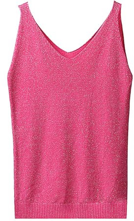 Generisch - Tenue de fête sexy pour femme, club du Nouvel An - Col en V - Bleu à paillettes - Débardeur à paillettes - Crop Tops sans manches - Débardeur sexy - Tenue festive - Gilet élégant Y2K, i, A