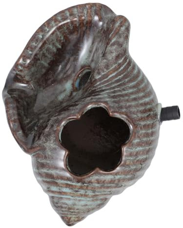 MERRYHAPY Cracheur d'eau De Jardin en Céramique Statuette Fontaine Extérieure Conque Forme Bassin Étang Décoration