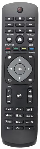 Ouitble Telecomando di ricambio per TV Philips LCD LED Smart TV, telecomando universale con 6 tasti di accesso rapido