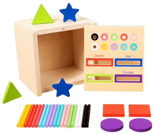 Kustimantu Jouets de classification des couleurs pour jeunes enfants, jouet en bois pour classement des couleurs et apprentissage précoce, ensemble éducatif pour enfants préscolaires - Pour les