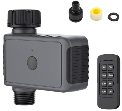 Centralina Irrigazione da Giardino con Telecomando, Controller Intelligente per Valvola dell'acqua, Impermeabile Timer per Irrigazione Automatico, Controllo Remoto Temporizzatore Irrigazione