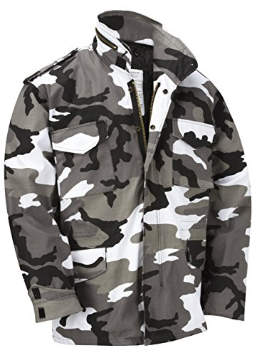 M65 Military Field Jacket With Removable Quilted Inner Liner - Urban Camouflage (L)