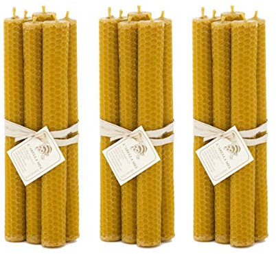 L'Abella 100% 3X 6 Bienenwachskerzen aus Spanien - reines Naturprodukt - direkt vom Imker - Honigduft - in Handarbeit gefertigt - Kerzen mit je ca.20 cm x 2 cm