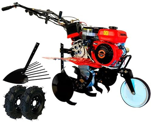 SAKAWA Motoazada Motocultor Arranque Eléctrico 7CV 3v con Arrancapatatas