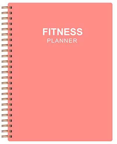 Fitnessdagbok för kvinnor och män – A5 träningsjournal/planerare för att spåra viktminskning, GYM, bodybuilding framsteg – daglig hälsa och välbefinnande spårare, rosa, 14,8 x 21 cm