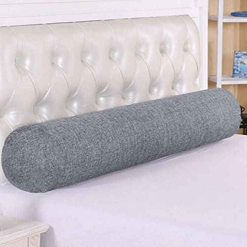 Rundes Zylinder-Nackenrolle, Kopfteil, Nackenstütze, weich, bequem, Lendenwirbelstütze, Taillenkissen für Sofa, Couch, Bett, Lückenverschluss (12 x 120 cm, grau)