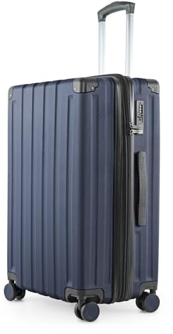 Hauptstadtkoffer Q-Damm - Mittelgroßer Hartschalenkoffer, TSA, 4 Rollen, Check-In Gepäck mit 6 cm Volumenerweiterung, 68cm, 89 L, Dunkelblau