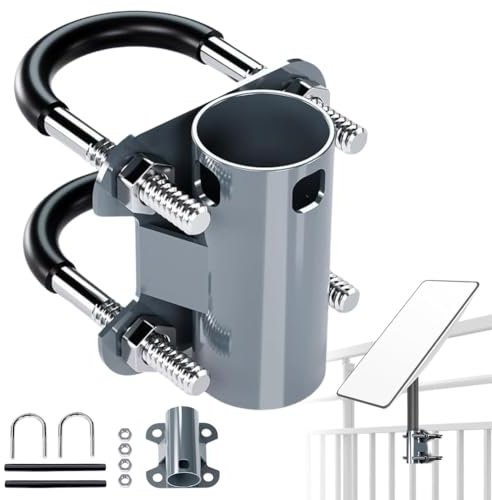 Supporti per parabole satellitari, diametro tubo 30 – 50 mm, EUBSWA, asta per antenna Starlink, supporto per tubo regolabile a forma di U, adattatore Starlink per balcone e camper