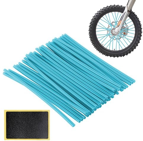 72 Piezas Reflectores de Radios de Bicicleta, Pegatinas Bicicleta, Reflectores de Radios de Visibilidad, Reflectante para Rueda de Alta Visibilidad, Radios de Bicicleta Reflectantes, Azul Claro
