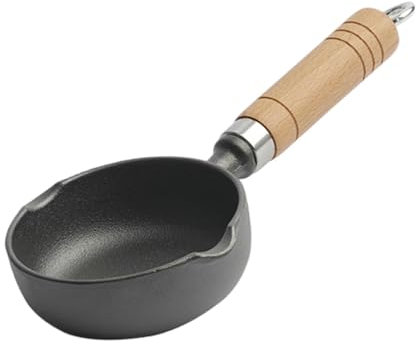 Cookie Skillet Cast Iron - Cast Iron Dessert Skillet, Tiny Black Cast Iron Egg Pan for Kitchen | Deepened Kitchen Cooling Supplies, Hangable Egg Skillet with Wood Handle for Grill, Campfire