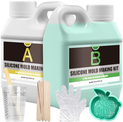 Silicone Mold Making Kit,1.2L/46oz Liquid Silicone Rubber 15A for Casting(Green)