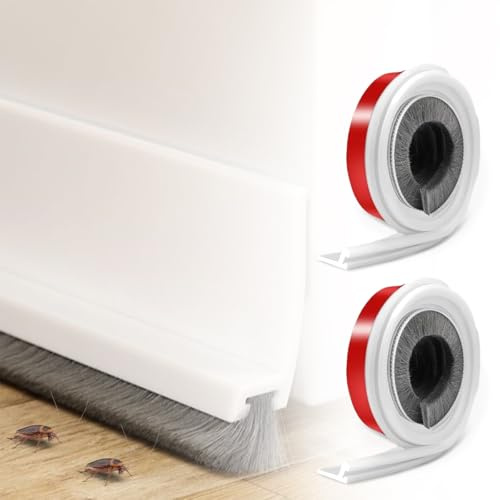 2 Pezzi 100 × 3 cm Paraspifferi Porta,Sottoporta Anti Insetti Bianco,per Proteggere da Insetti e Polvere,Spazzola Paraspifferi per Portoni, Camera da Letto, Cucina, Soggiorno e Bagno