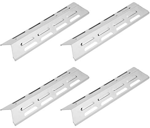 lyrlody Stainless Steel Gas Grill Hot Plates Deflector 4 Pack Universal Fit for Char-Broil Brinkman Nexgrill with Even Heat Distribution Durable Burner Cover