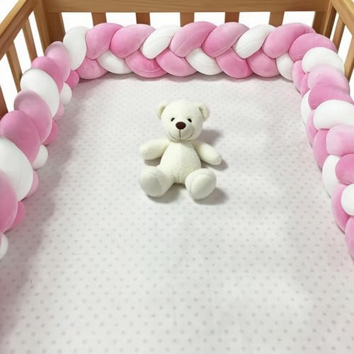 AZMAHT Letto a Treccia Decorativo Cuscino Coccoloso Soffice Intrecciato Sponda Letto Bambini Paracolpi Sponda Sponde Anticaduta Cuscino Protettivo in Peluche,R17,500CM