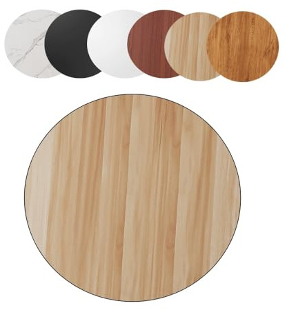 Runde Tischplatte aus Massivholz, für Ess- und Couchtisch, glatt, helles Walnussholz-Finish, perfekt für den Außenbereich, Garten, langlebige und stilvolle Heimdekoration (60 cm)