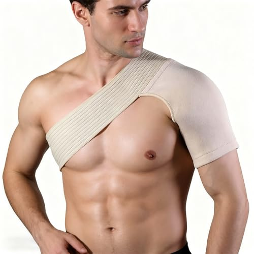 Tutore per spalle da uomo e donna, doppia pressione, supporto per spalle a 360°, protezione e calore, leggero, traspirante, per sport, lavoro e sonno, compressione in caso di dolore, prevenzione delle