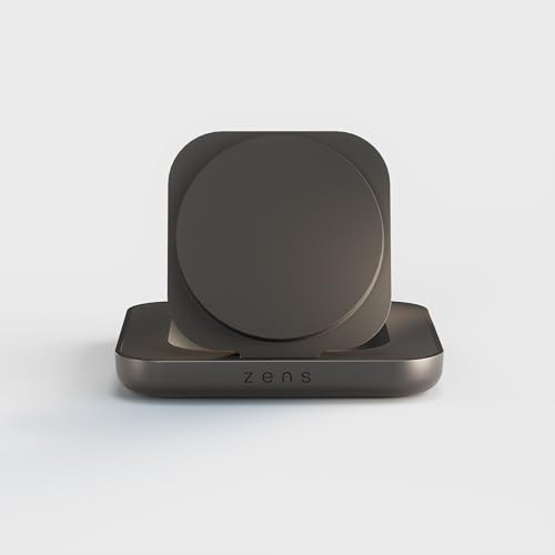 Zens Nightstand Magnetic Wireless Charger (2026), Svart | MagSafe och Qi2 15 W trådlös laddare för iPhone/AirPods, inkluderar 20 W strömadapter (EU/UK/US) och 1,5 m integrerad kabel