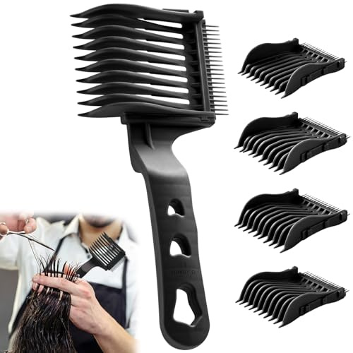 Ceriselle 4 pièces peigne de coupe de cheveux, ensemble de peigne détachable 4-en-1 pour couper les cheveux, accessoires de barbier & peigne de coiffure pour maison et salon