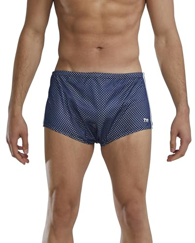 TYR Men's Poly Mesh Trainer Swim Suit (Navy, 34)
