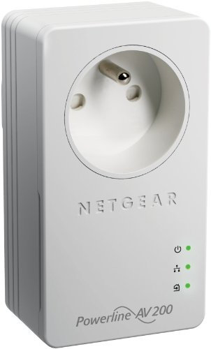 Netgear - XAV1601-100FRS - Single - Powerline Ethernet Powerline - 200 mbps - Integrated Filter Socket