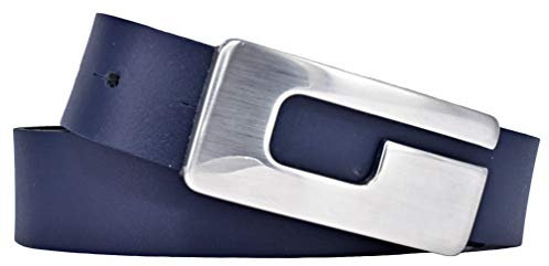 Bernd Götz Damen Leder Gürtel 30 mm marine Rindleder Koppelgürtel (85 cm)