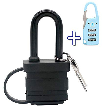 Cadenas laminé étanche, corps large - cadenas extérieur résistant aux intempéries, serrure à clé, cadenas en acier laminé, clé principale, cadenas de comptoir (corps de 40 mm) (1 paquet)