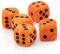 WeLoveBeads W6 Würfel kürbis orange/schwarz - Made in Germany! - 5Stk