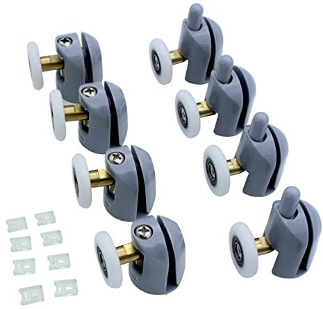KEABATH 8pcs Shower Door Rollers, 23mm Diameter, Fits 4-6mm Glass Thickness, Easy DIY Replacement