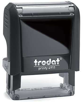 Trodat Printy 4911 - Gehäusefarbe eco schwarz - mit Wunschtext personalisierbarer Namensstempel, Adressstempel oder Firmenstempel - 38x14 mm - 4 Zeilen