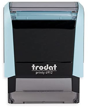 Trodat – Printy 4912 -blau- mit Wunschtext personalisieren, hier gleich online gestalten – selbstfärbender Stempel als Namensstempel, Adressstempel, Firmenstempel, 5 Zeilen, 46X17 mm