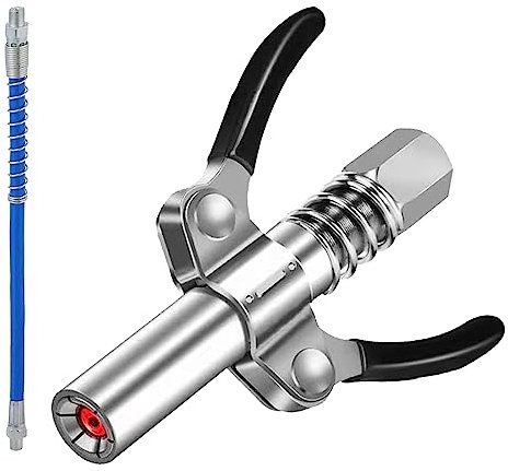Bogoro Fettpresse Mundstück, Fettpresse für Schmiernippel, G Coupler für Fettpresse, Doppelgriff Fettpresse mit 30cm Schlauch, Fettpresse Kupplung für Alle Arten von Fettpressen