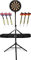Stagecaptain DBS-1715C Bullseye Champion Dartscheibe Komplett Set - Profi Steeldartscheibe aus Sisal - höhenverstellbarer Dartständer in Schwarz mit Tasche - 6 Dartpfeile und 4 Sets Flights