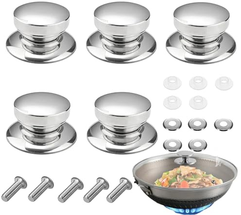 5 PièCes Boutons De Couvercles De Pot PoignéE Couvercle Casserole Remplacement Universel PoignéE RéSistant à La Chaleur Pour Couvercles En Verre Couvercles De Casseroles