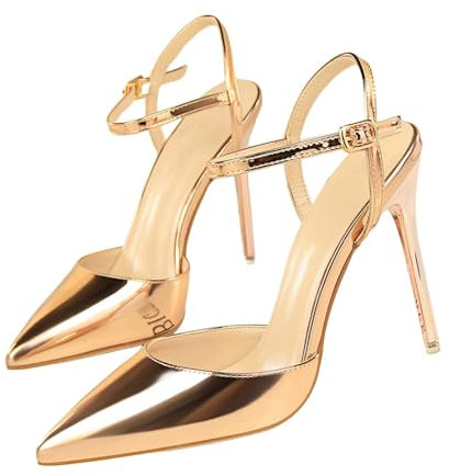 Stiletto High Heels for Women Pointed Toe Pumps Smart Office Work Courts Shoes，High Heels for Women Party Wear Latest，Sexy Closed Toe Sandals High Heels for Women Size 4 B/Rose Gold