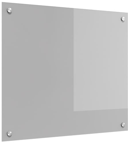 vidaXL Küchenrückwand Hellgrau 70 x 60 cm Gehärtetes Glas, Moderne Küchenrückwand, langlebiger hitzebeständiger Glas-Schutz, schlankes Upgrade für den Kochbereich, minimalistisches Schutzpanel