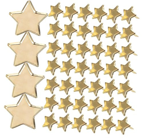 Tofficu 50stücke Goldene Mini Stern Ziernieten Aus Metall Praktische Papierbefestiger Für Scrapbooking Basteln Kartenherstellung Und Kreative DIY Anwendungen