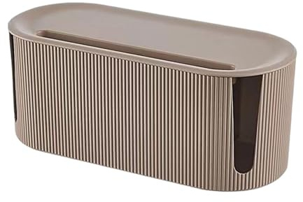 Dammtät kabel prydlig låda, kabelhanteringslåda, kabelförvaring förlängningsreglage med kylhål och öppning, grön, vit, brun, för skrivbord, TV, dator, rörig kabel