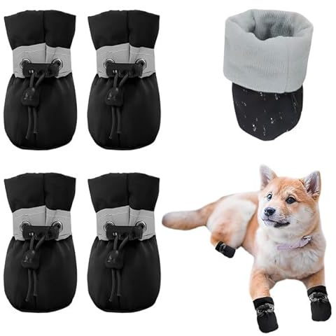 LEPGUYO 2 Pares Zapatos Perro Talla M Impermeables, Antideslizantes Protección Patas Exterior, Ajustables Lavables para 8-15 Libras Perros Medianos Verano
