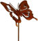 Rostikal Farfalla Spina Giardino 52 CM Decorazione Primavera Decorazione Giardino Vintage Ruggine Decorazione Soggiorno