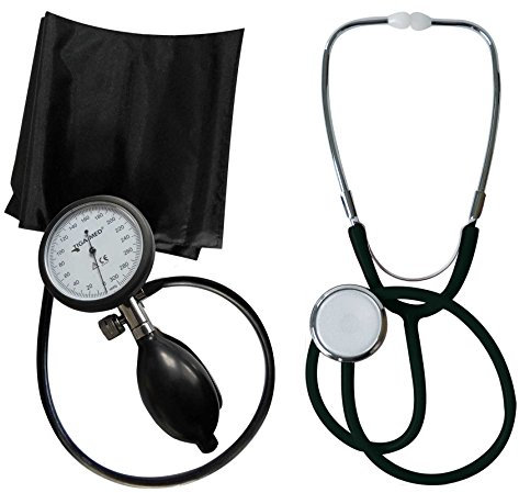 Blutdruckmessgerät Oberarm Profi Tiga Pro 1 Neuware K 1 + Stethoskop Flachkopf Schwarz Tiga-Med