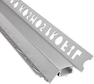 tktrading24 IN-T77 LED Premium Fliesenprofil Ecke innen 10mm silber - 2m milky