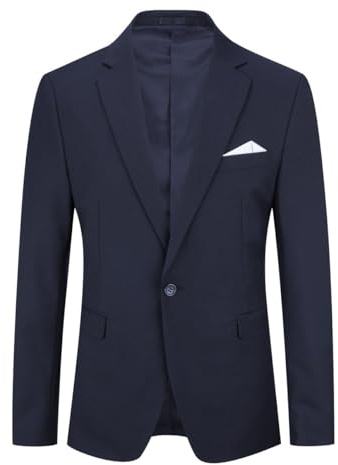 YOUTHUP Blazer da Uomo Slim Fit Formale Giacca da Abito Casual 1 Pulsante Elegante Giacche