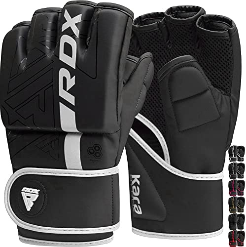 RDX MMA Guanti Grappling Sparring Allenamento, Maya Hide Pelle, KARA Precurvato Imbottitura Guantoni, Gabbia Gloves Per Kickboxing Arti Marziali Muay Thai Sacco Boxe Combattimento Uomo Donna