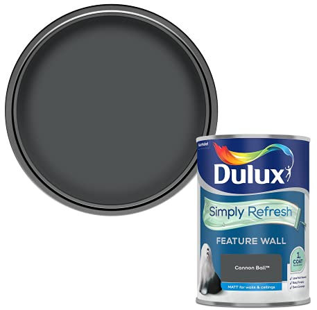 Dulux Simply Refresh Feature Wall Matt Emulsion Paint, 5569239, Cannon Ball - 1.25 L