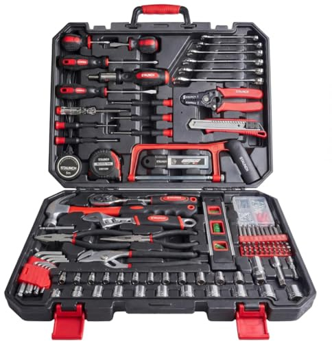 Tool Kit | Staunch 200 Piece Home and Office Tool Set | Complete Starter Tool Kit Set & Organiser Tool Box with Tools Included | General Household Tool Kits for Home with DIY Tools in Tool Case